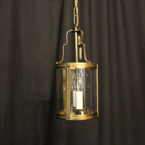 French Brass Convex Antique Hall Lantern