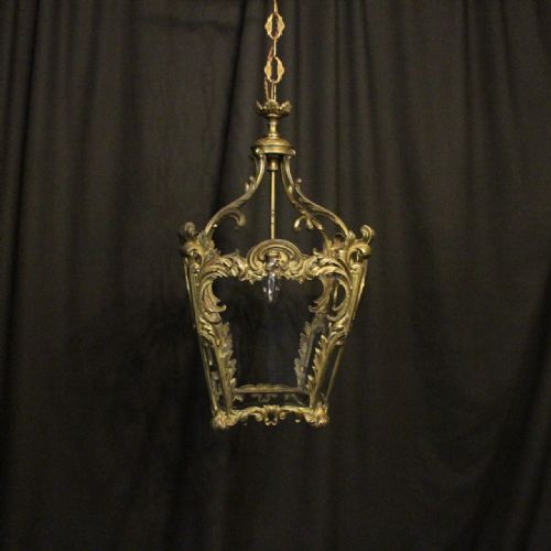 French Gilded Rococo Single Light Hall Lantern