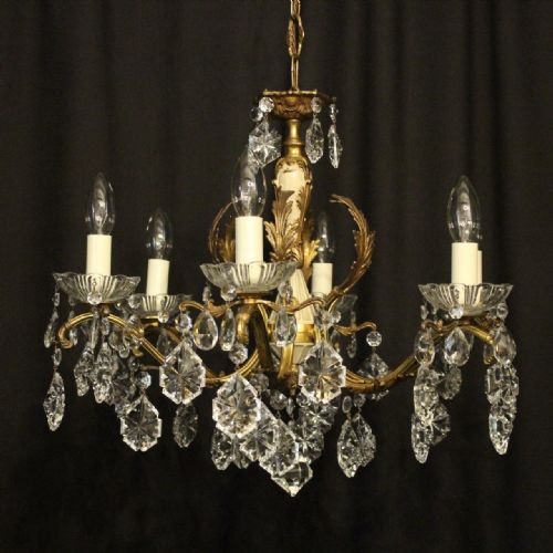 Italian Gilded 6 Light Antique Chandelier