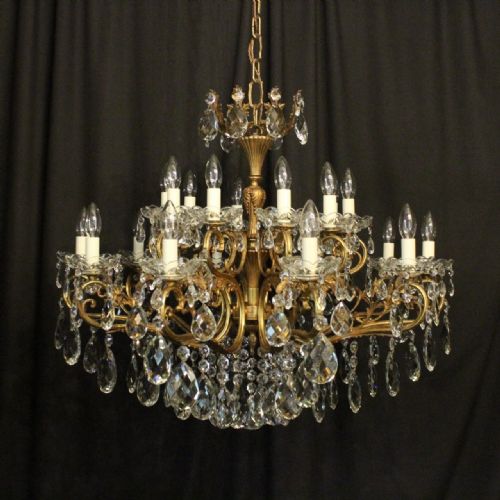 Italian Gilded 20 Light Double Tiered Antique Chandelier