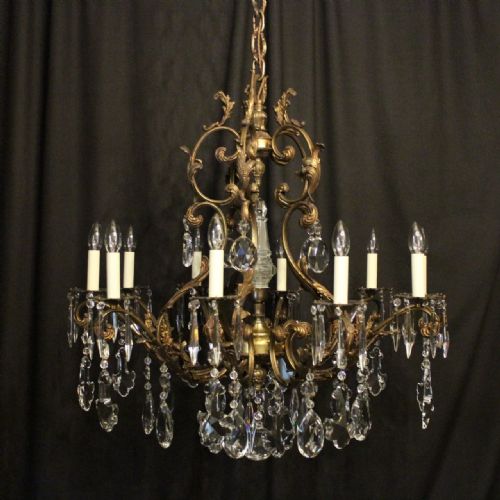 French Gilded 10 Light Antique Chandelier
