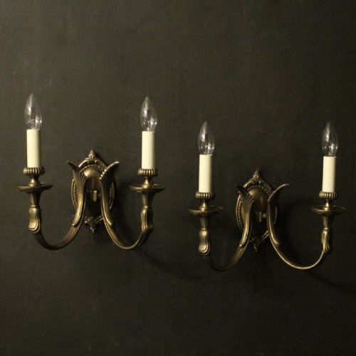 French Pair of Bronze Antique Wall Lights