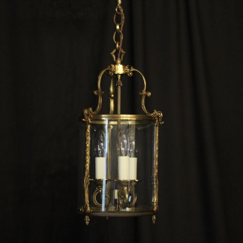 French Gilded Convex Antique Hall Lantern