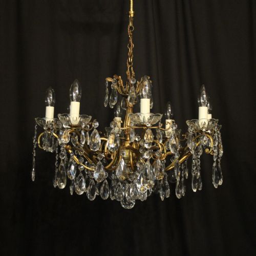 Italian Gilded 8 Light Antique Chandelier