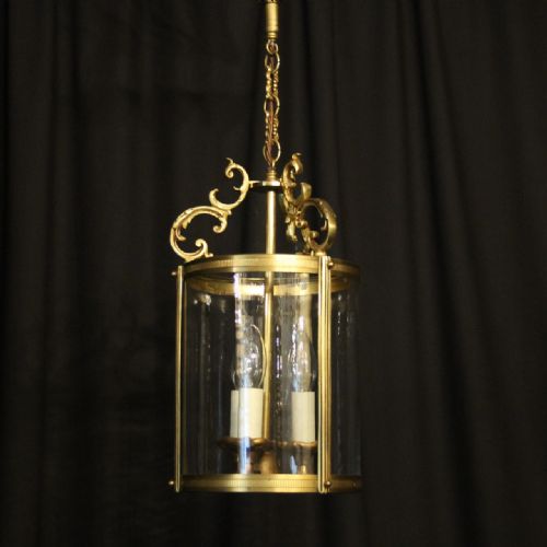French Gilded Triple Light Antique Lantern