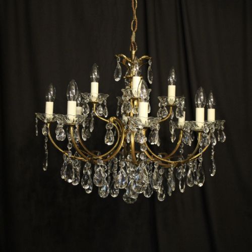 Italian Gilded 12 Light Antique Chandelier