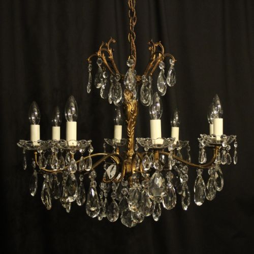 Italian Gilded 8 Light Antique Chandelier