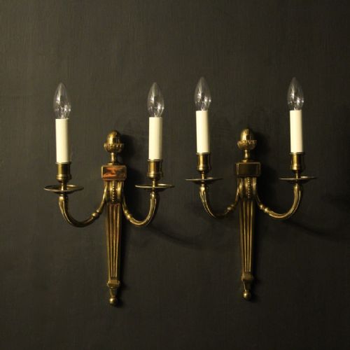 French Pair of Gilded Antique Wall Lights