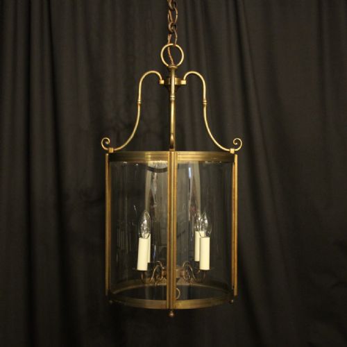 French Large Brass 4 Light Antique Lantern