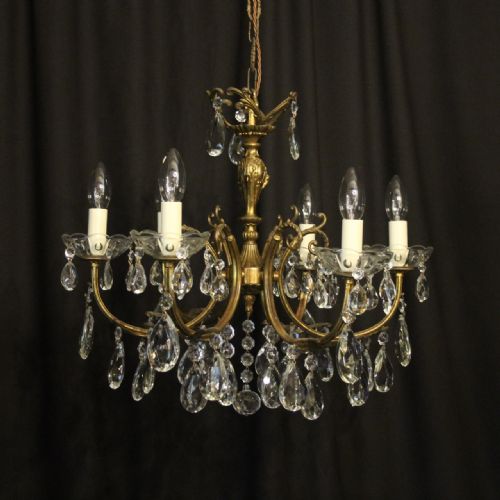 Italian Gilded 6 Light Antique Chandelier