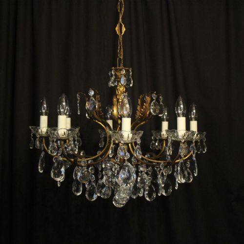Italian Gilded 8 Light Antique Chandelier