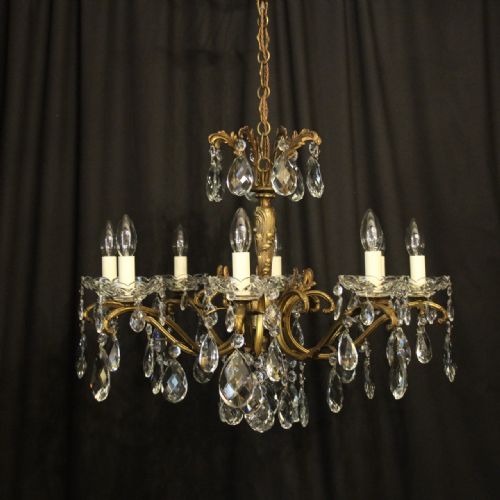 Italian Gilded 8 Light Antique Chandelier