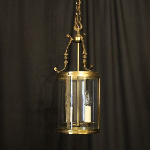 French Gilded Twin Light Convex Antique Lantern