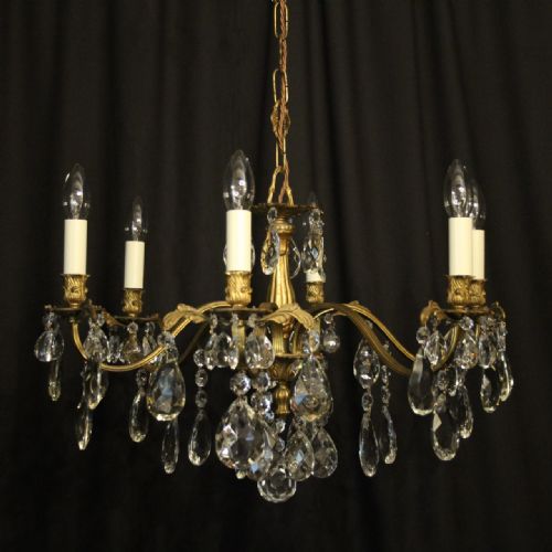 Italian Gilded 6 Light Antique Chandelier