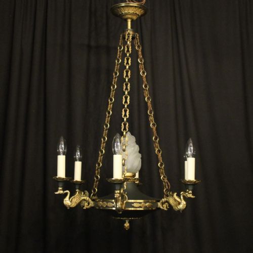 French Empire Six Light Antique Chandelier