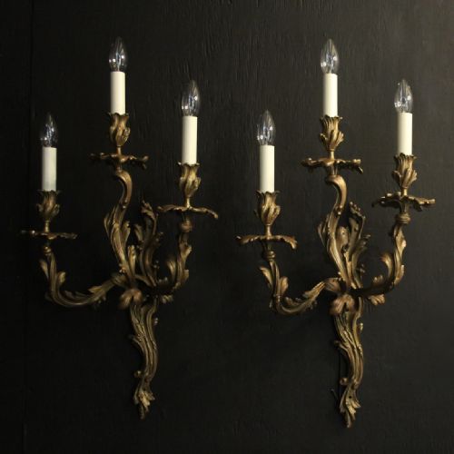 French 19th Century Gilded Wall Sconces