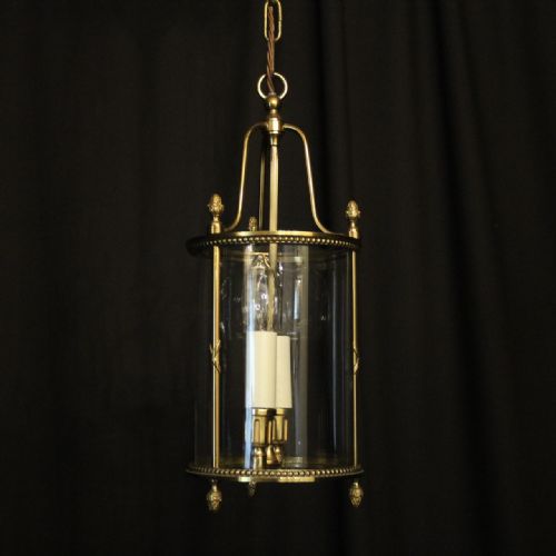 French Gilded Convex Twin Light Hall Antique Lantern