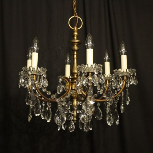 French Gilded 6 Light Antique Chandelier
