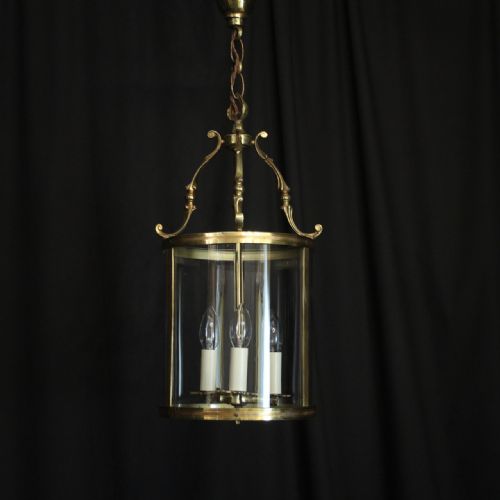 French Gilded Triple Light Antique Lantern