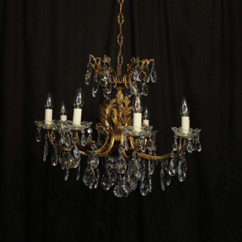 Italian Gilded 8 Light Antique Chandelier