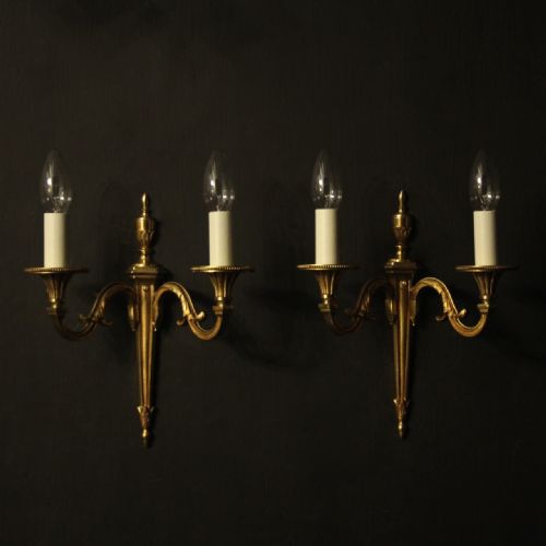 French Pair of Twin Arm Antique Wall Lights