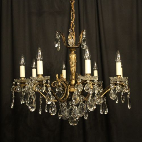 Italian Gilded 8 Light Antique Chandelier