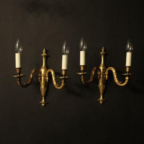 French Pair of Bronze Antique Wall Lights