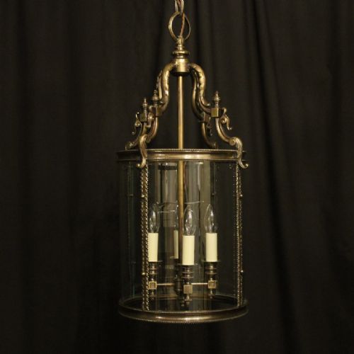 English Bronze 4 Light Antique Convex Antique Lantern