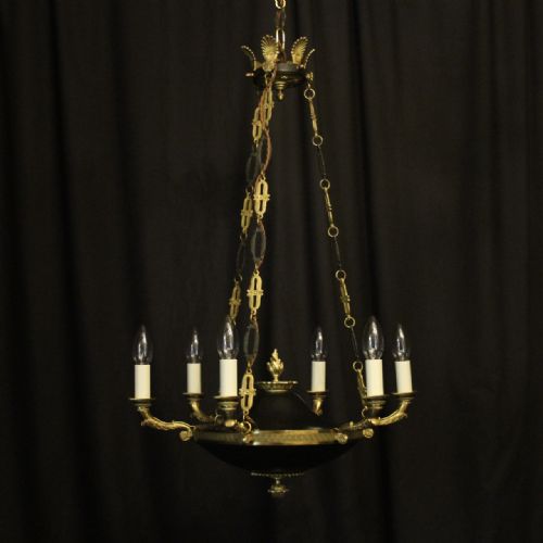 French Gilded Empire 6 Light Antique Chandelier