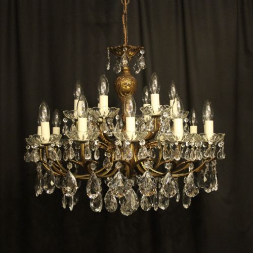 Italian Gilded 18 Light Antique Chandelier