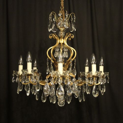 Italian Gilded 9 Light Antique Chandelier