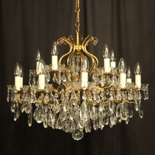 Italian Gilded 16 Light Antique Chandelier