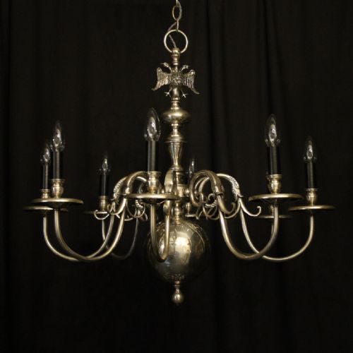 Flemish Silver Plated 8 Light Chandelier