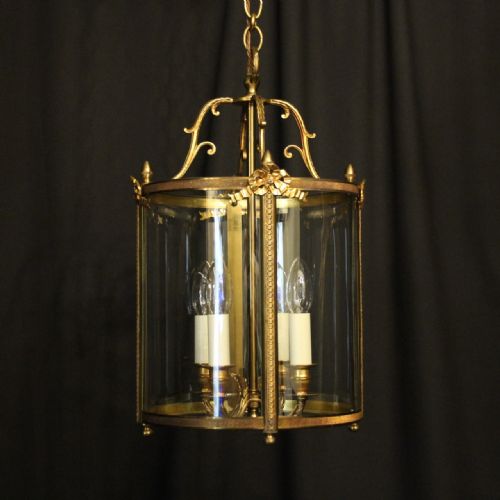 French Gilded Bronze Antique Hall Lantern