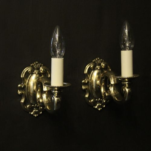 English Pair of Single Arm Antique Wall Lights