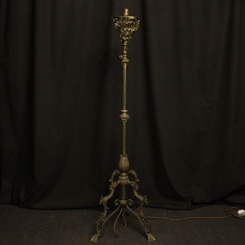 English Gilded Brass Antique Standard Lamp