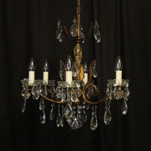 Italian Gilded 6 Light Antique Chandelier