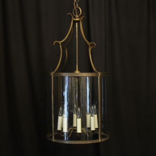 English 19th Century Bronze 8 Light Antique Convex Lantern