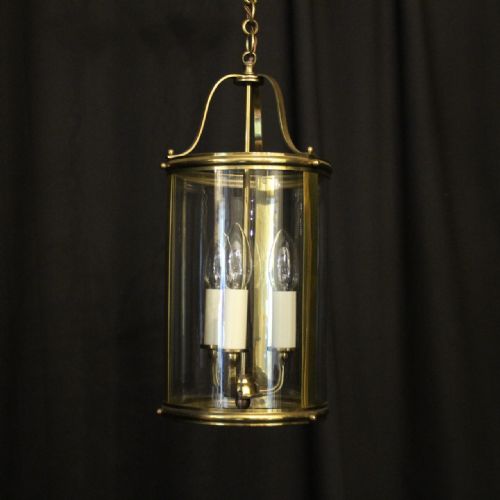 French Triple Light Convex Antique Lantern