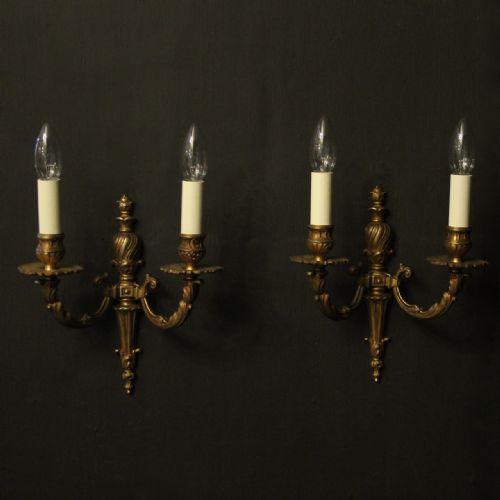 French Gilded Twin Arm Antique Wall Lights