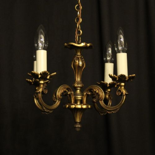 French Gilded 4 Light Antique Chandelier