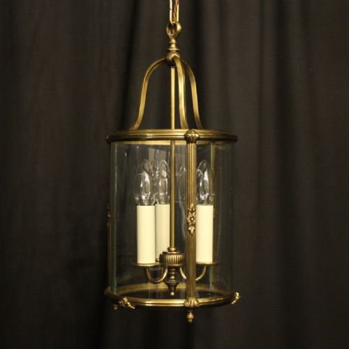 French Gilded Triple Light Antique Lantern