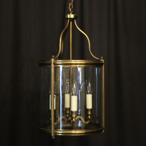 English Brass Four Light Antique Hall Lantern