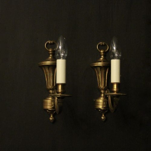 French Pair of Gilded Single Arm Wall Lights