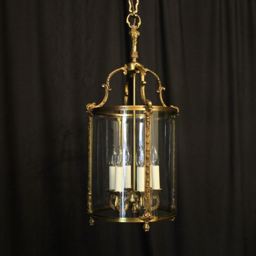 French Gilded Bronze Six Light Antique Lantern