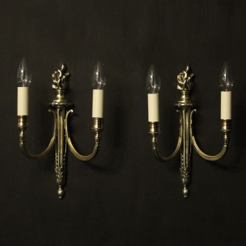 French Pair of Twin Arm Antique Wall Lights