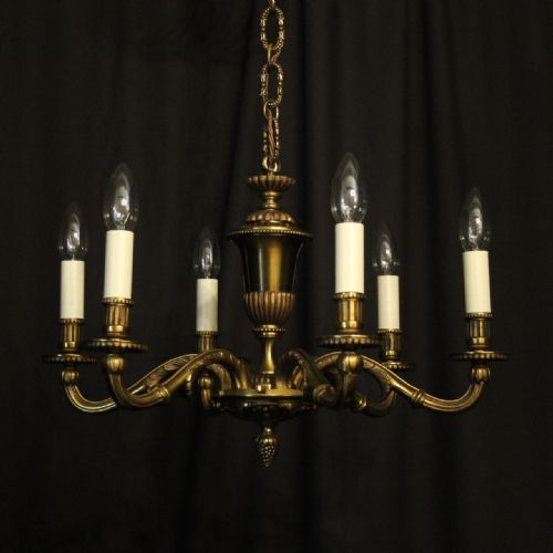French Gilded 6 Light Antique Chandelier