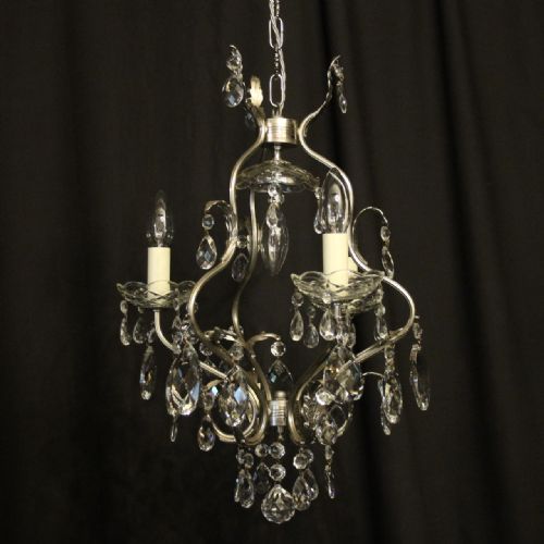 French Nickel Silver 4 Light Antique Chandelier