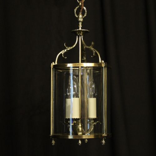 French Triple Light Convex Antique Hall Lantern