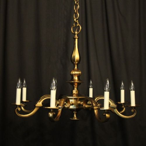French Gilded Bronze 8 Light Antique Chandelier